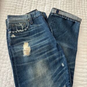 J. Crew Women's Relaxed Distressed Blue Jeans